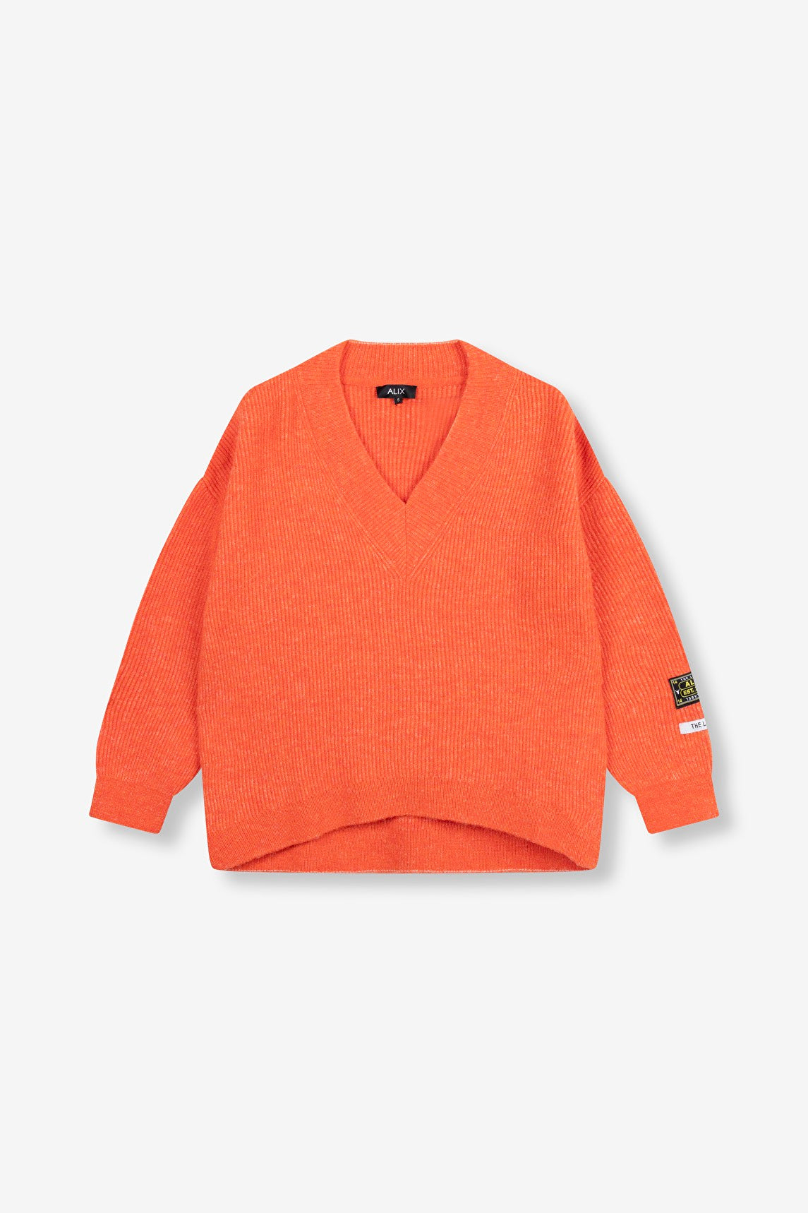 V-neck Pullover - Oranje – nummerzestien