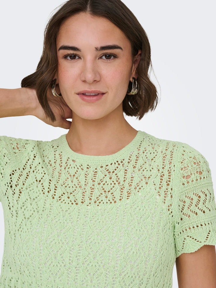 Onlelke Life Ss Structure O-neck Knt Nca - Mint