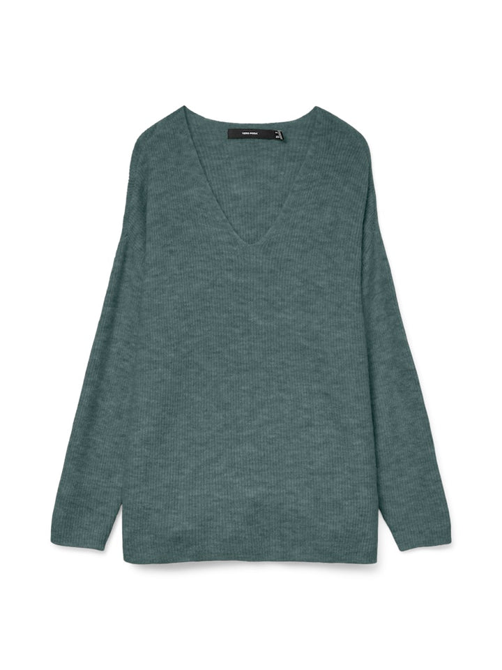 Vmcrewlefile Ls V-neck Blouse Noos - Olijf