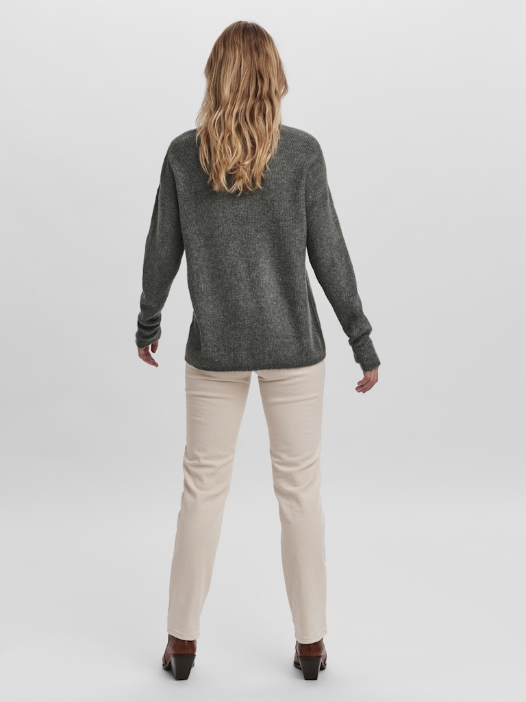 Vmcrewlefile Ls V-neck Blouse Noos - Olijf