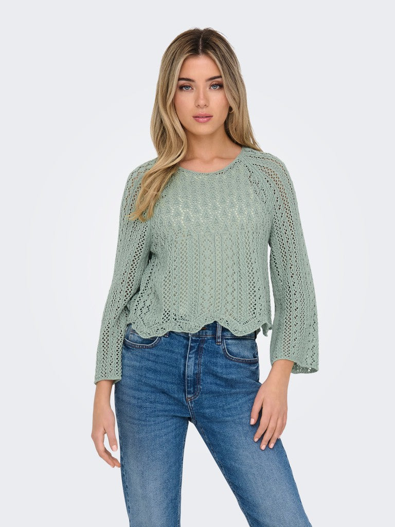 Onlnola Life  3/4 Pullover Knt Noos - Esmerald