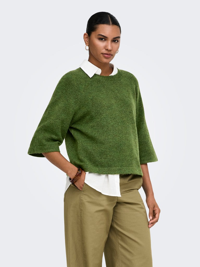 Onlsimoni 3/4 Pullover Knt Noos - Army