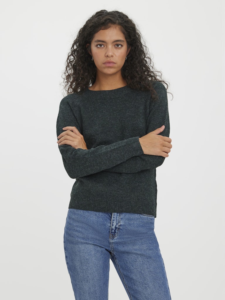 Vmdoffy Ls O-neck Blouse Ga Noos - Donkergroen