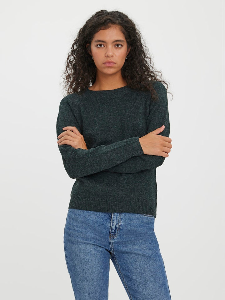 Vmdoffy Ls O-neck Blouse Ga Noos - Donkergroen