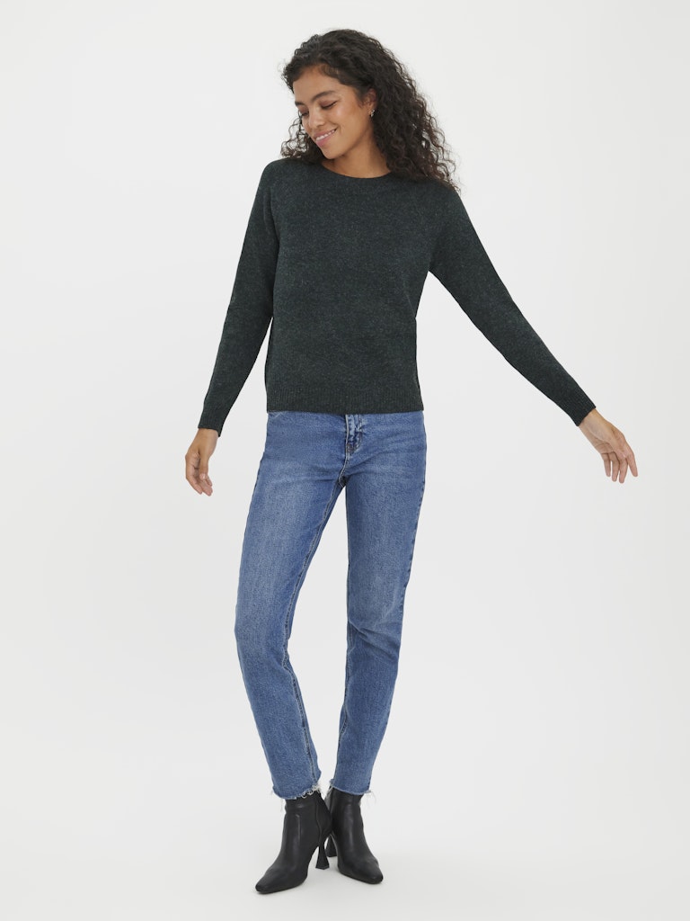 Vmdoffy Ls O-neck Blouse Ga Noos - Donkergroen