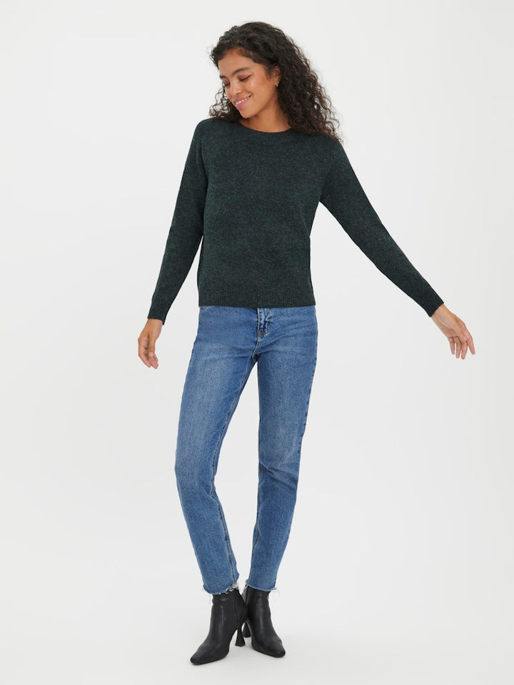 Vmdoffy Ls O-neck Blouse Ga Noos - Donkergroen