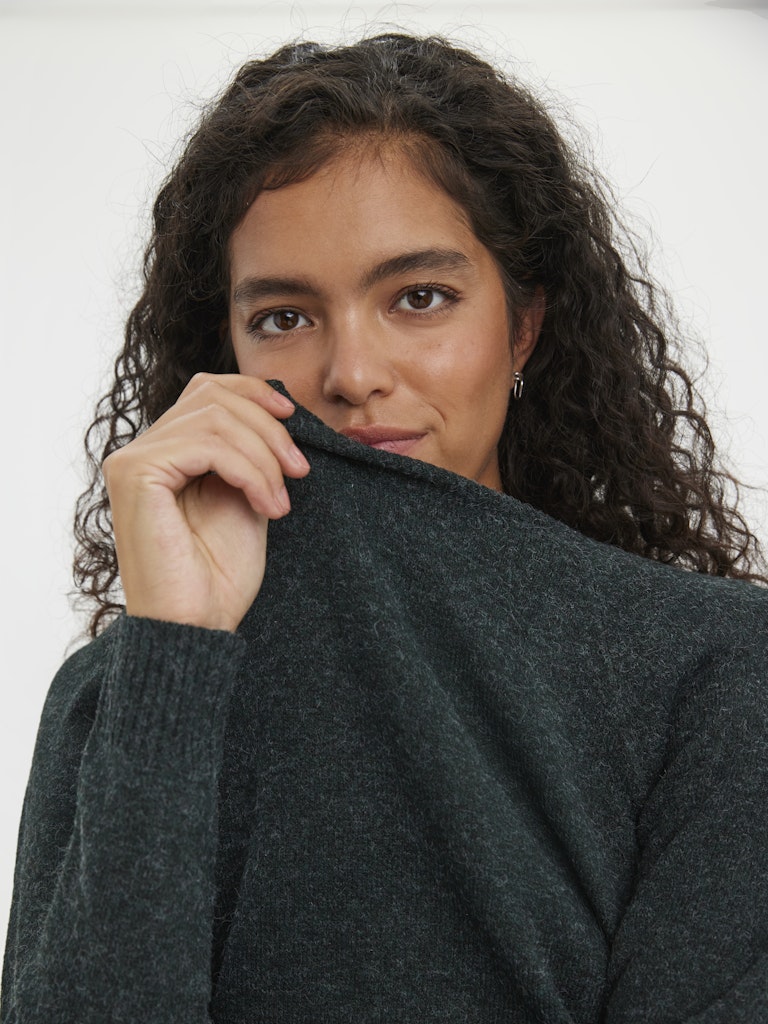 Vmdoffy Ls O-neck Blouse Ga Noos - Donkergroen