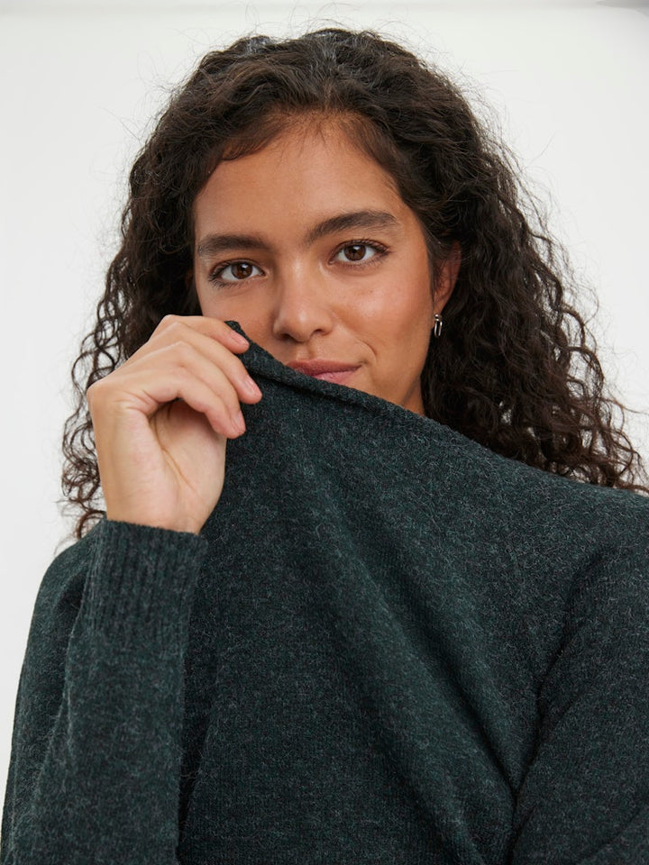 Vmdoffy Ls O-neck Blouse Ga Noos - Donkergroen