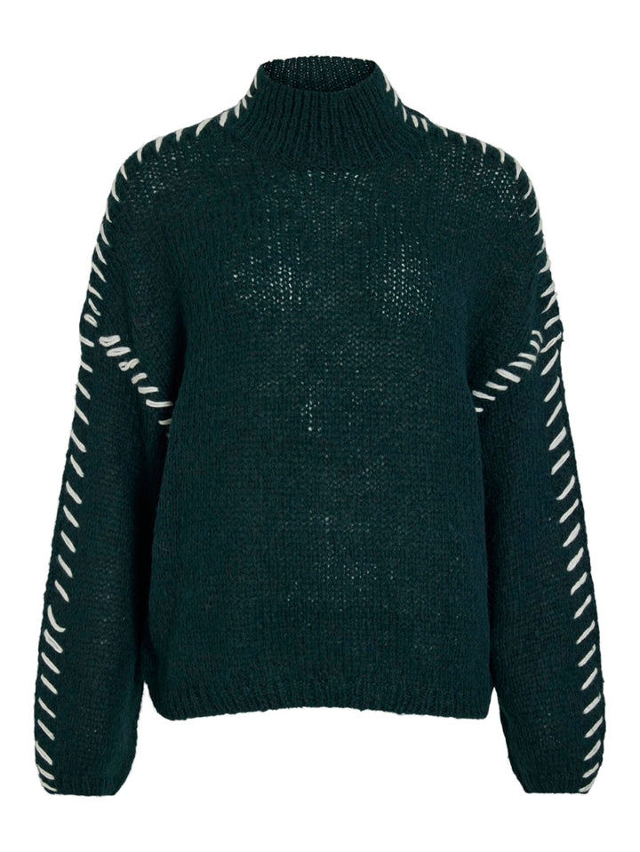 Vichoca New L/s Knit Pullover - Donkergroen