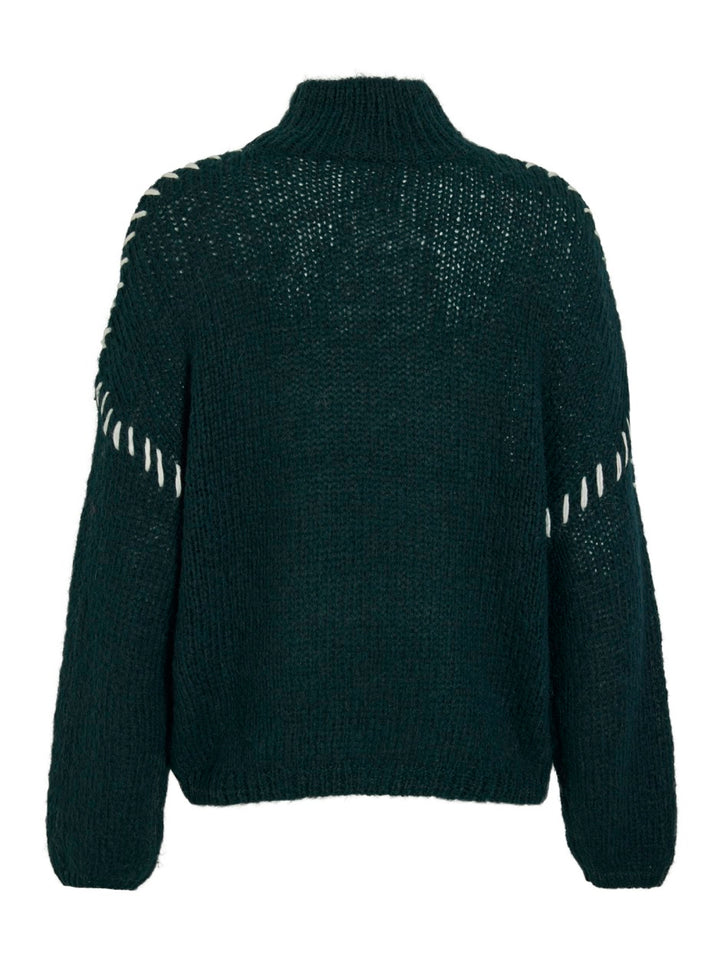 Vichoca New L/s Knit Pullover - Donkergroen