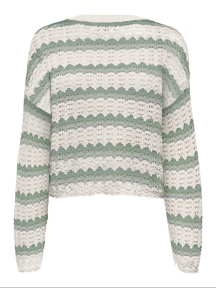 Onlasa Ls O-neck Knt Nca - Groen Dessin