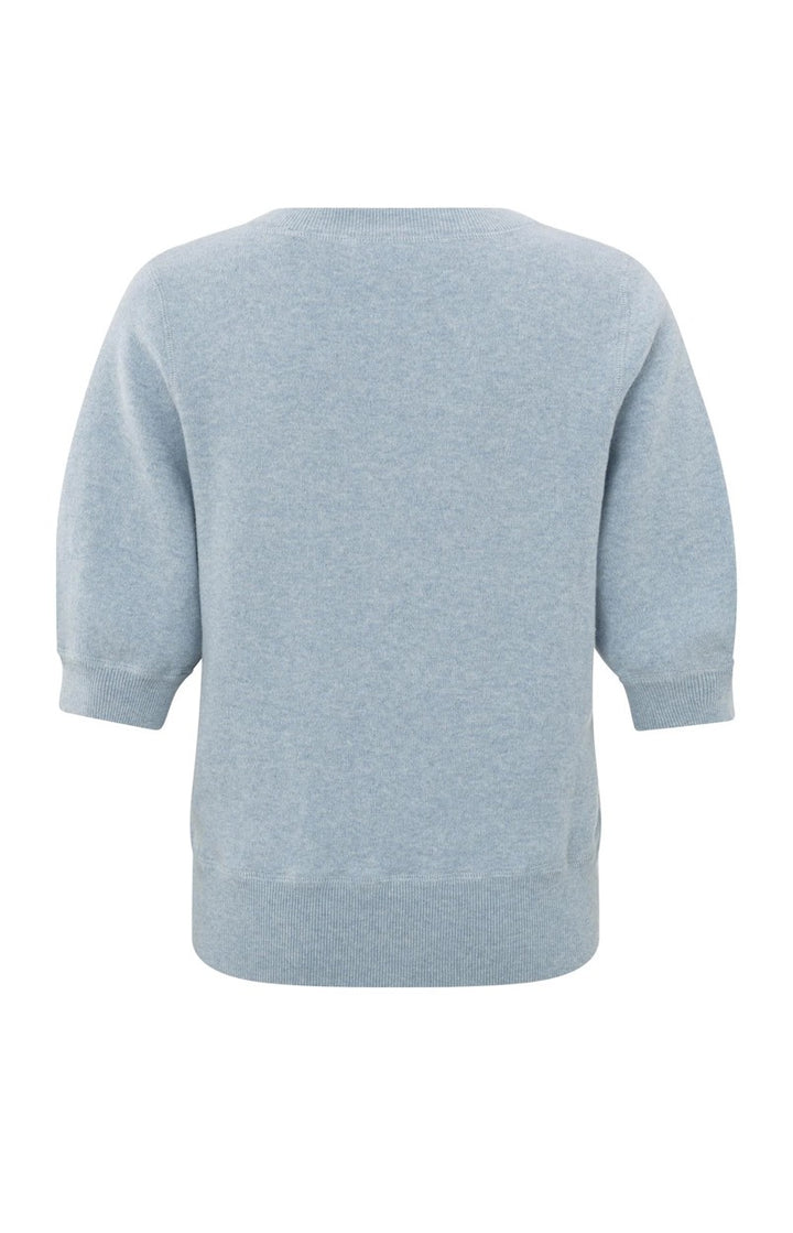 V-neck Sweater With Stitch Det - Lichtblauw