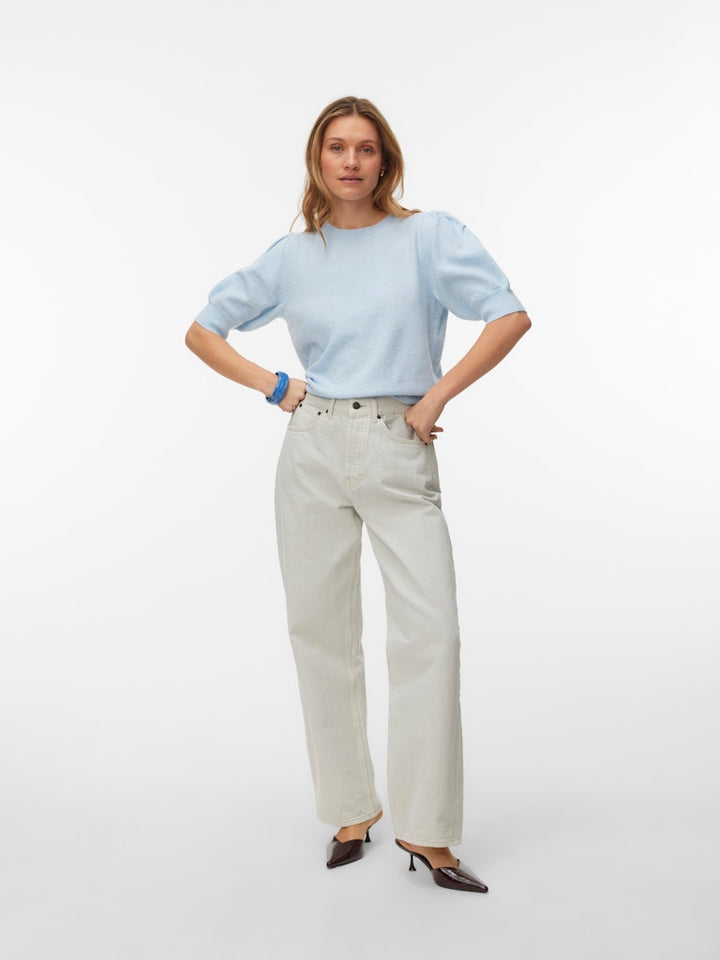 Vmdoffy 2/4 O-neck Pullover Ga Noos - Lichtblauw