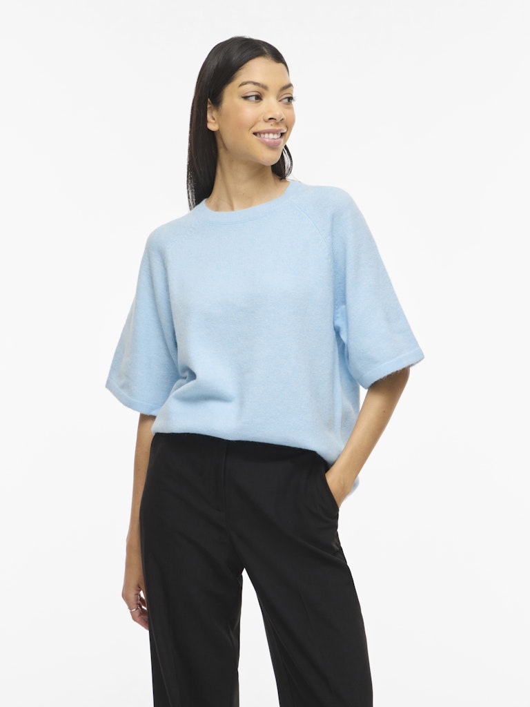 Viliga 2/4 O-neck Knit Top - Noos - Lichtblauw