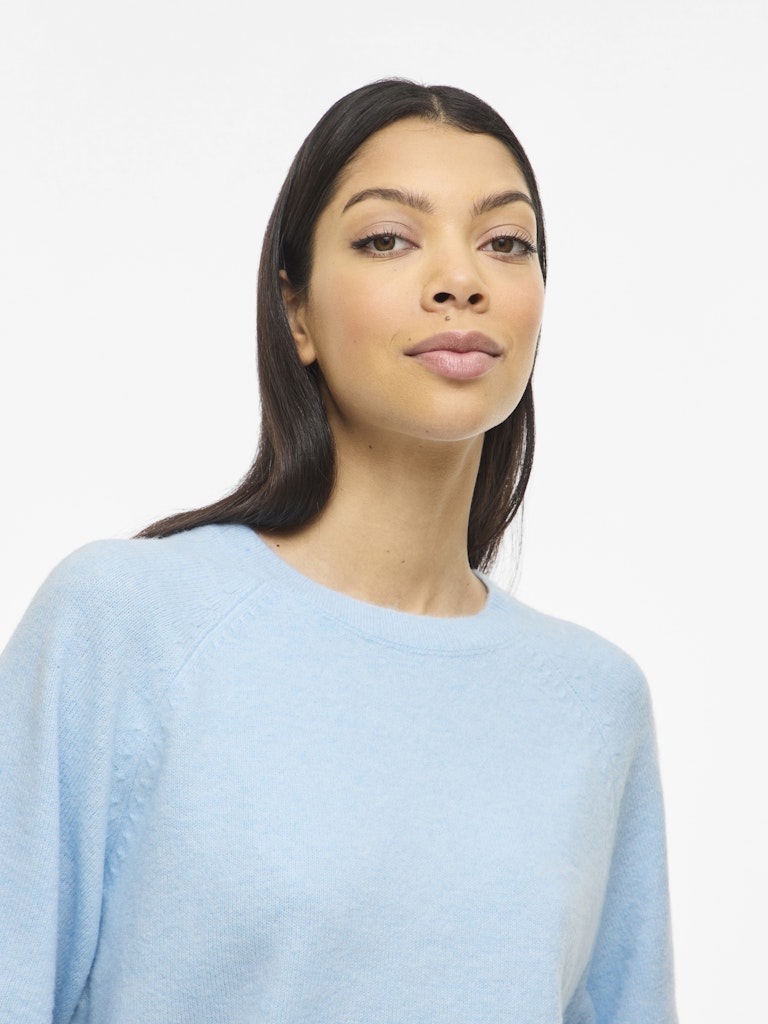 Viliga 2/4 O-neck Knit Top - Noos - Lichtblauw