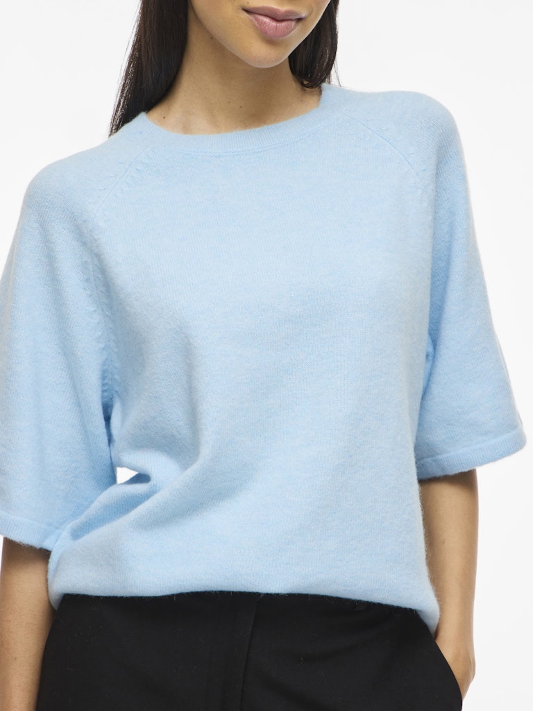 Viliga 2/4 O-neck Knit Top - Noos - Lichtblauw