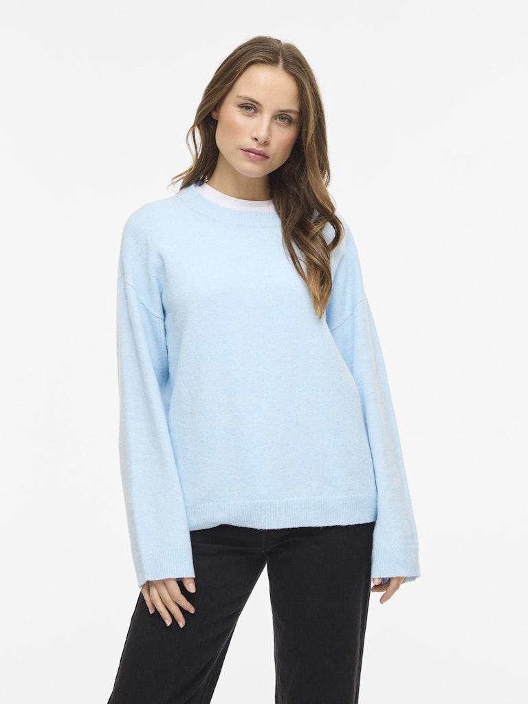 Viliga L/s O-neck Knit Top - Noos - Lichtblauw