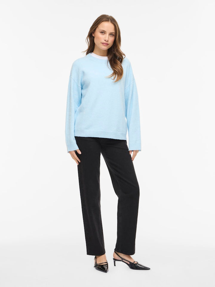 Viliga L/s O-neck Knit Top - Noos - Lichtblauw