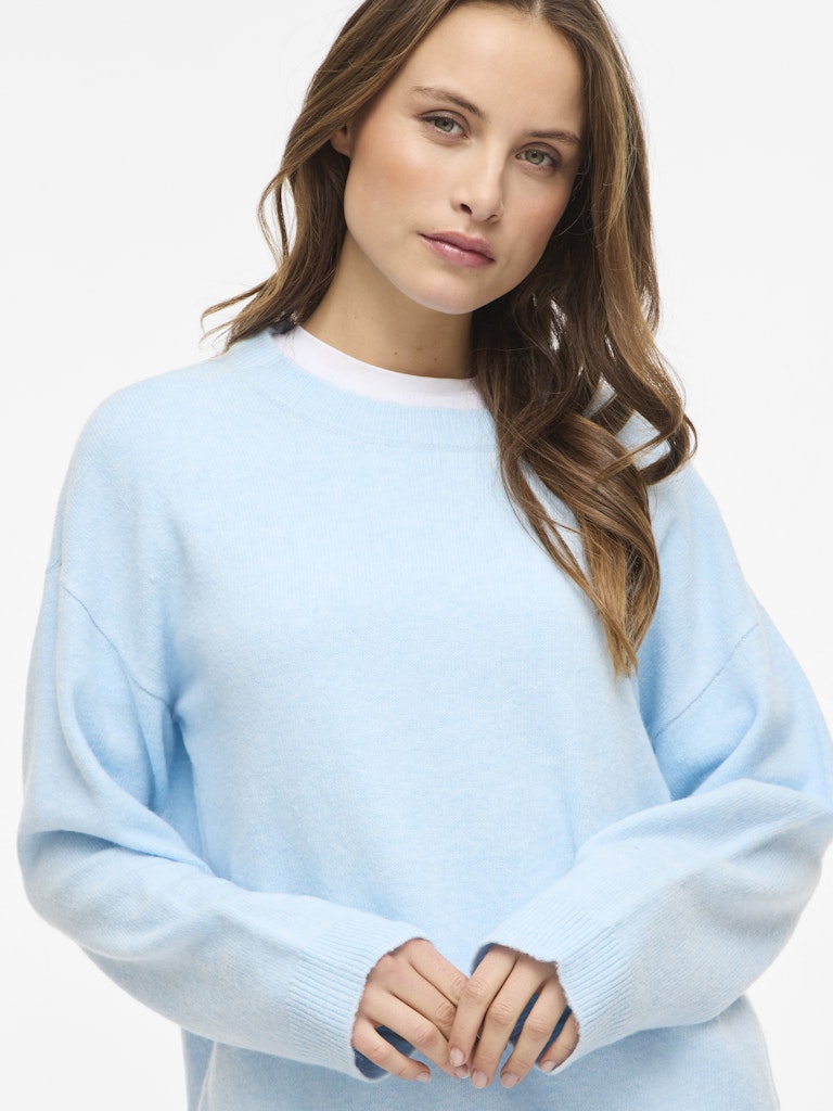 Viliga L/s O-neck Knit Top - Noos - Lichtblauw