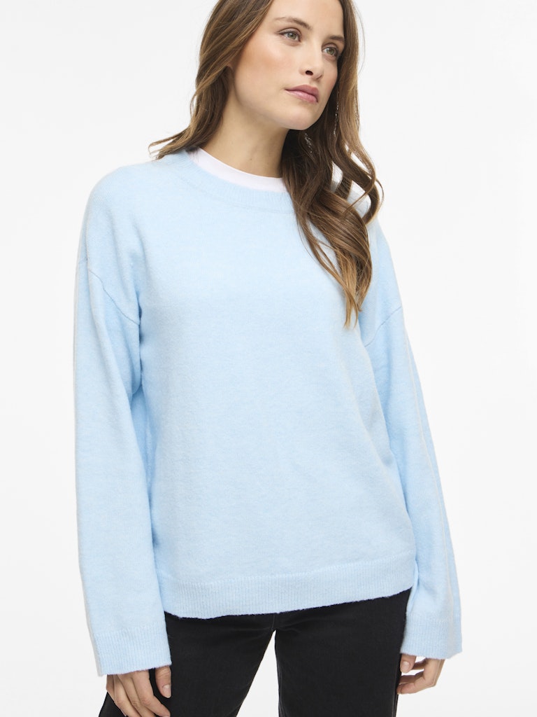 Viliga L/s O-neck Knit Top - Noos - Lichtblauw