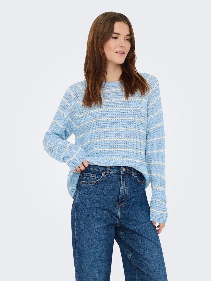 Jdyellen L/s Oneck Raglan Pullover Knt - Lichtblauw