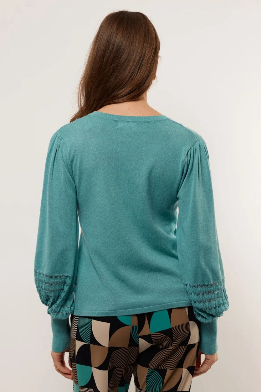 Marley Knitting Sweater - Aqua