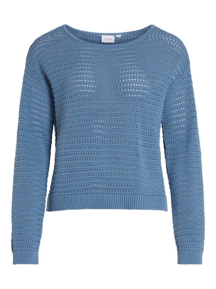 Vibellisina Boatneck L/s Knit Top - - Rafblauw