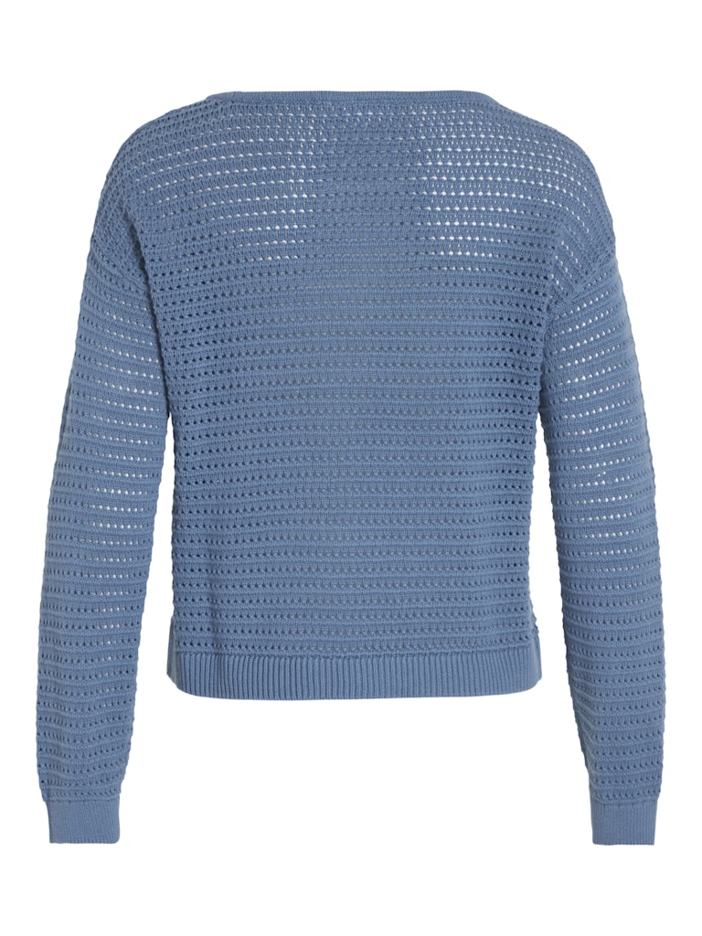 Vibellisina Boatneck L/s Knit Top - - Rafblauw