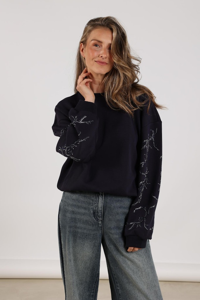 Suzanne Pullover Strass - Navy