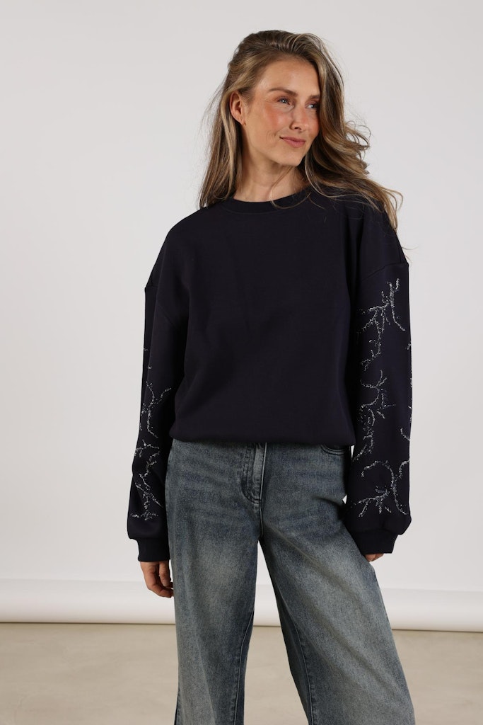 Suzanne Pullover Strass - Navy