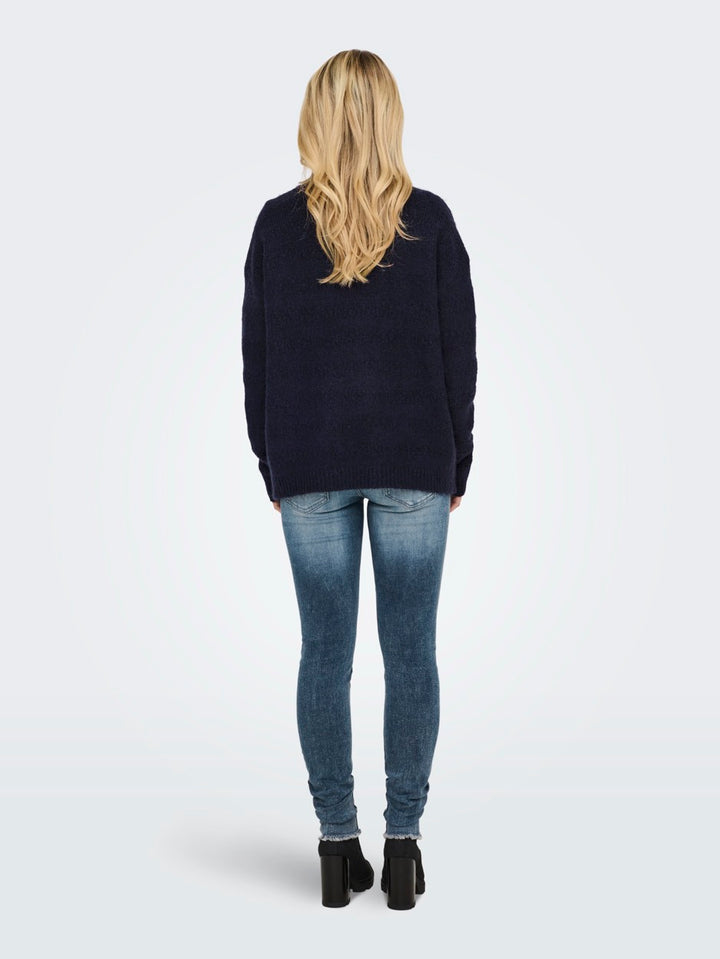 Onlklarisa Life Ls Highneck Bf Knt - Navy