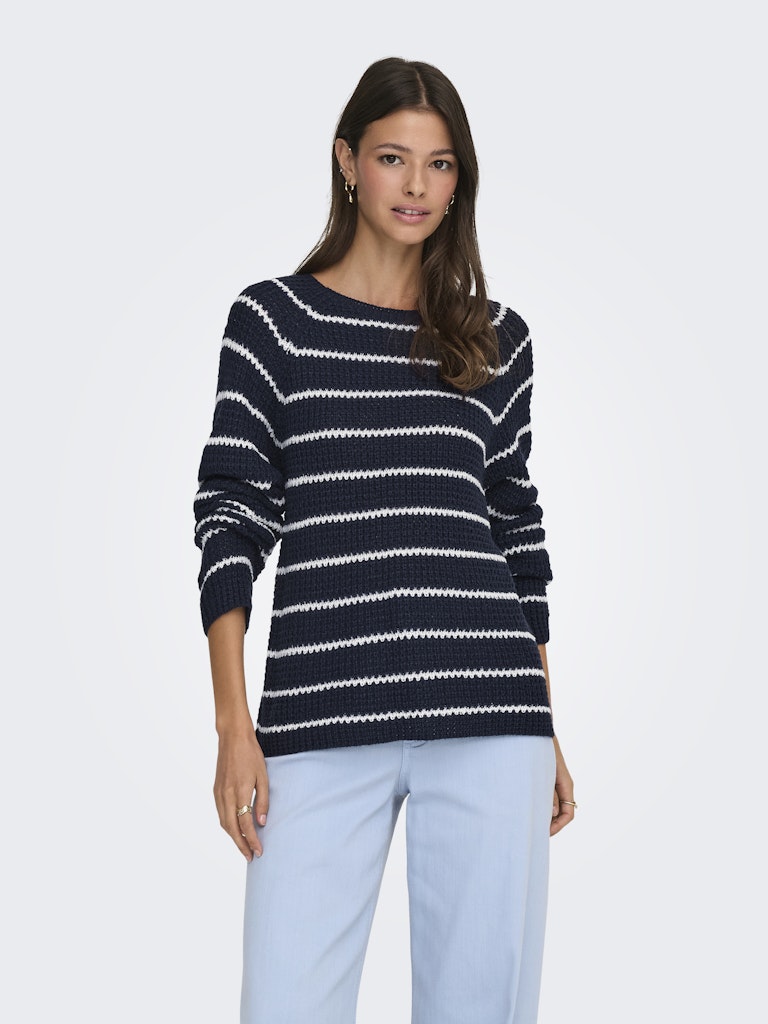 Jdyellen L/s Oneck Raglan Pullover Knt - Blauw Dessin