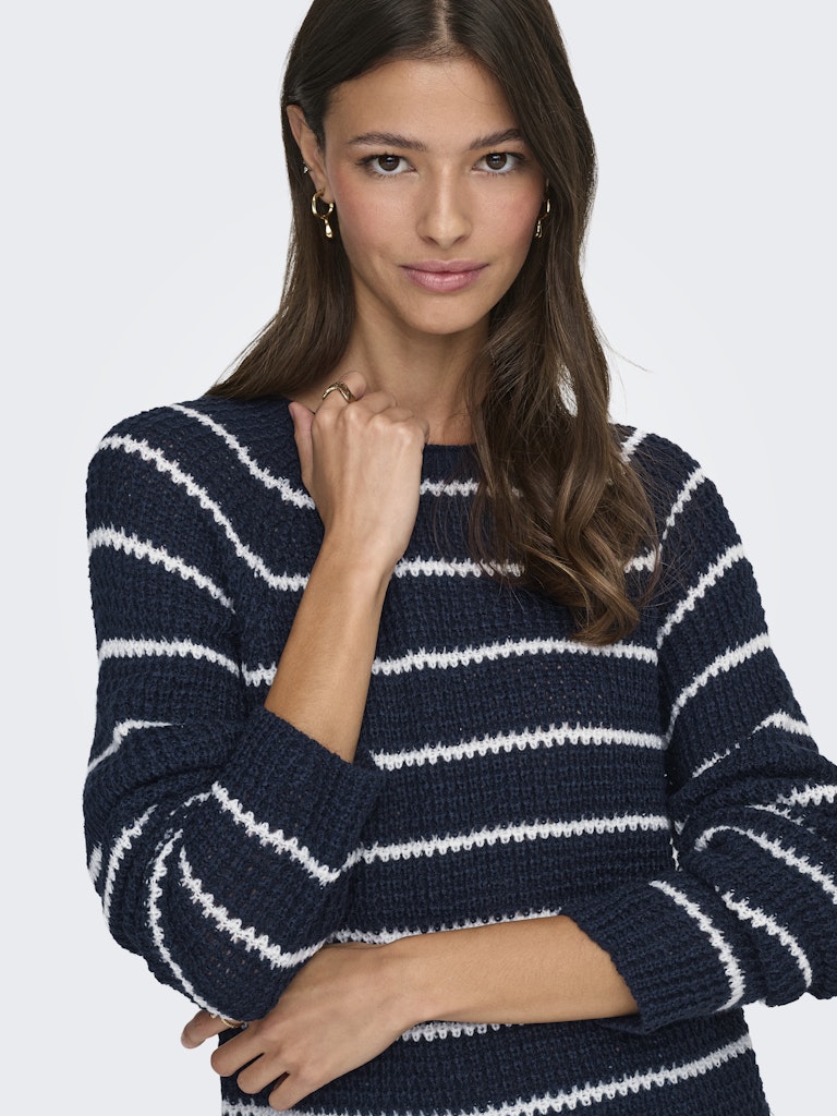 Jdyellen L/s Oneck Raglan Pullover Knt - Blauw Dessin
