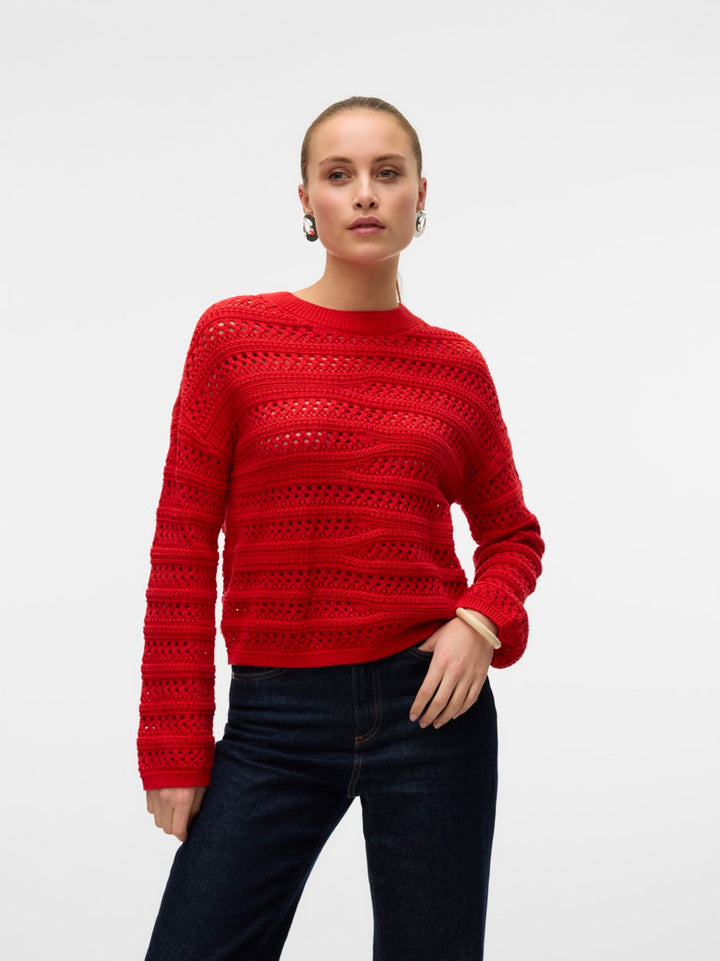 Vmlilja Ls O-neck Pullover Ga - Rood