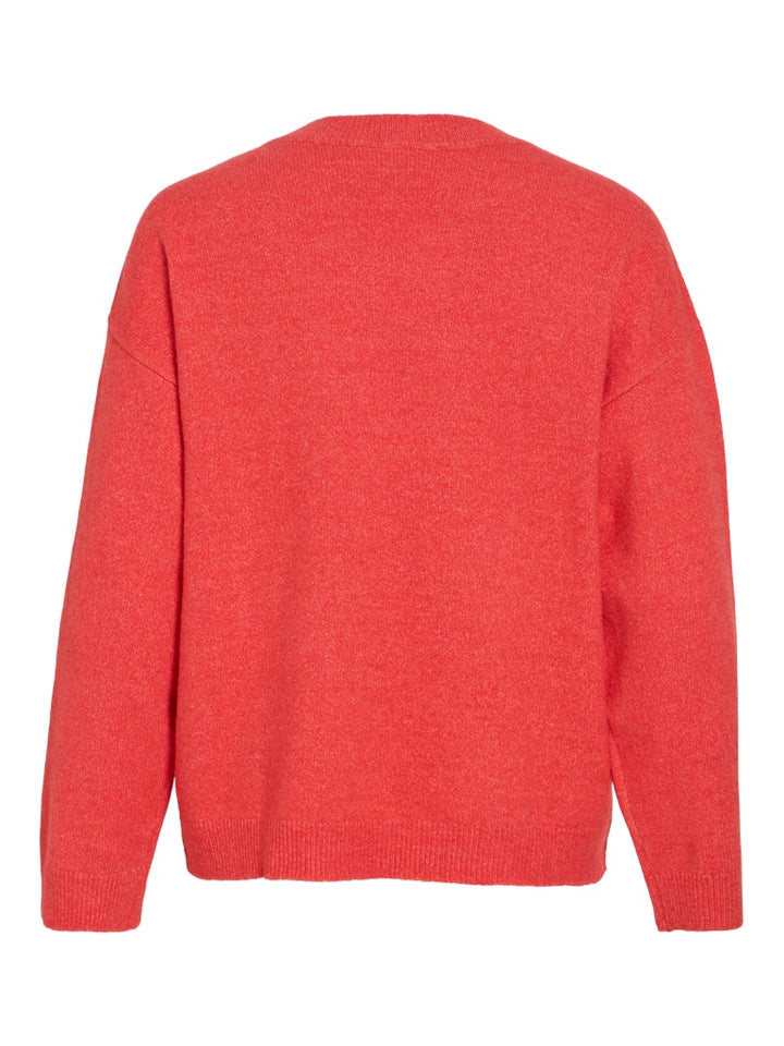 Viliga L/s O-neck Knit Top - Noos - Framboos