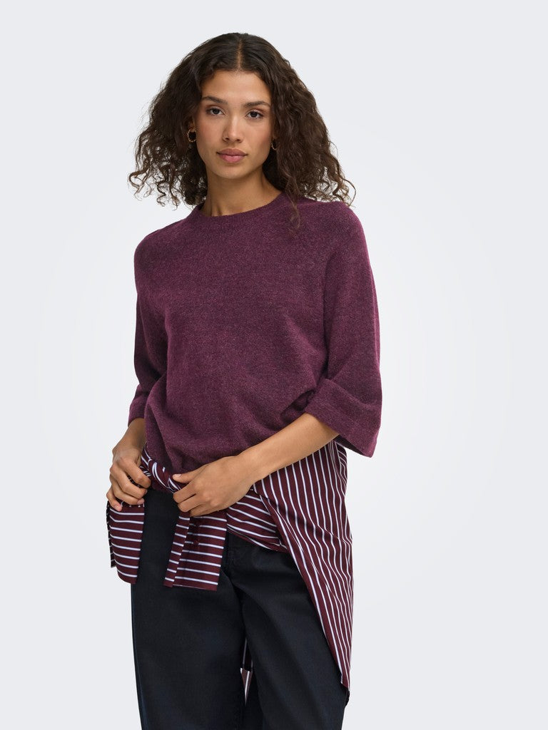 Onlsimoni 3/4 Pullover Knt Noos - Mauve