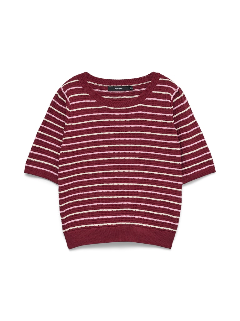 Vmmonica 2/4 O-neck Pullover Boo - Rood Dessin