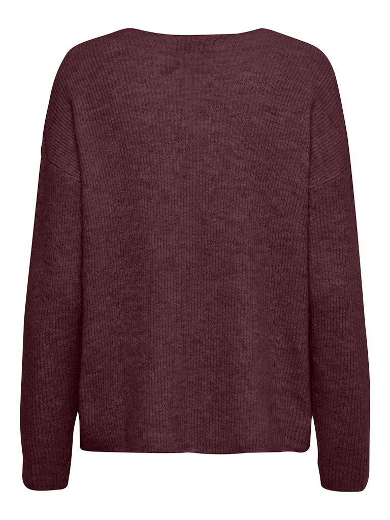Onlcamilla V-neck L/s Pullover Knt Noos - Bordeaux