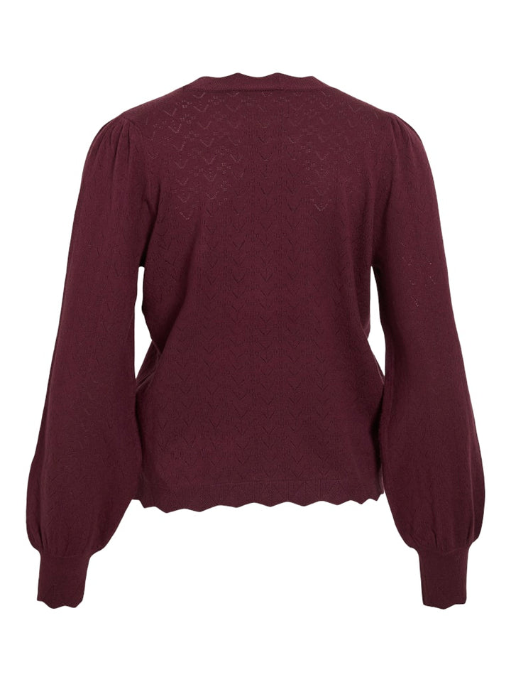 Viemi O-neck L/s Knit Top/tes - Bordeaux