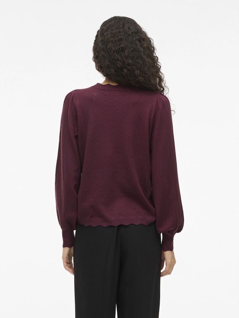Viemi O-neck L/s Knit Top/tes - Bordeaux