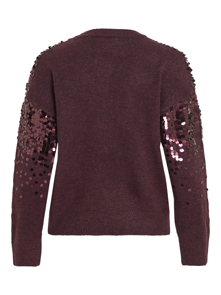 Visiquin O-neck L/s Glitter Knit Top - Bordeaux