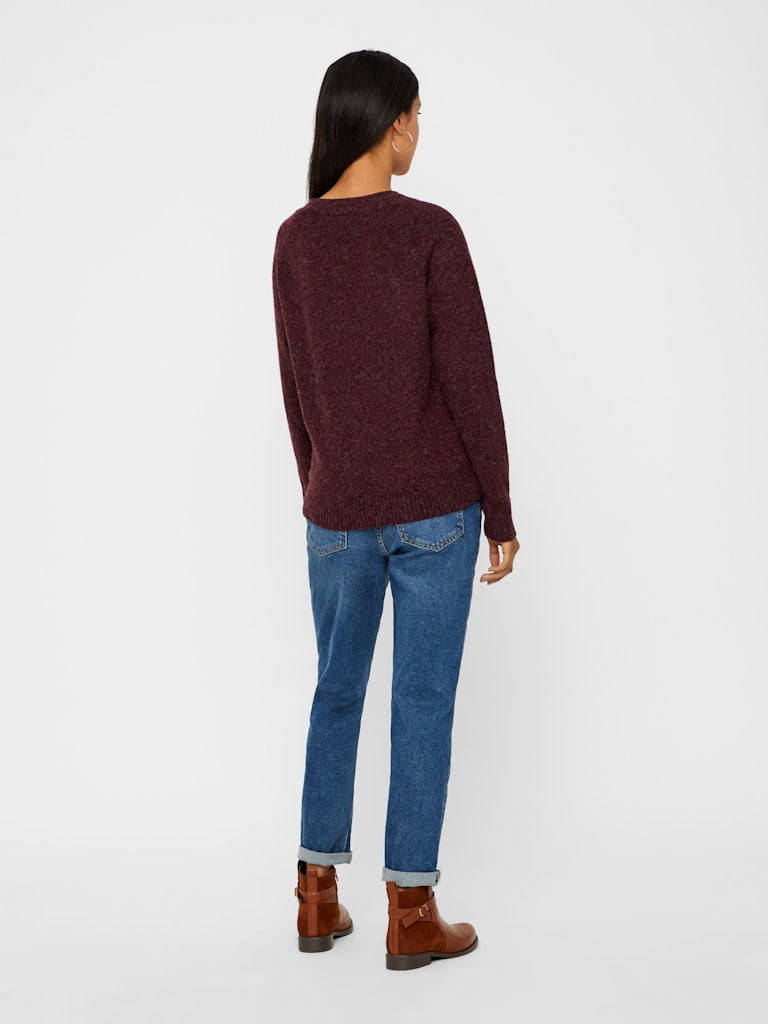Vmdoffy Ls O-neck Blouse Ga Noos - Bordeaux