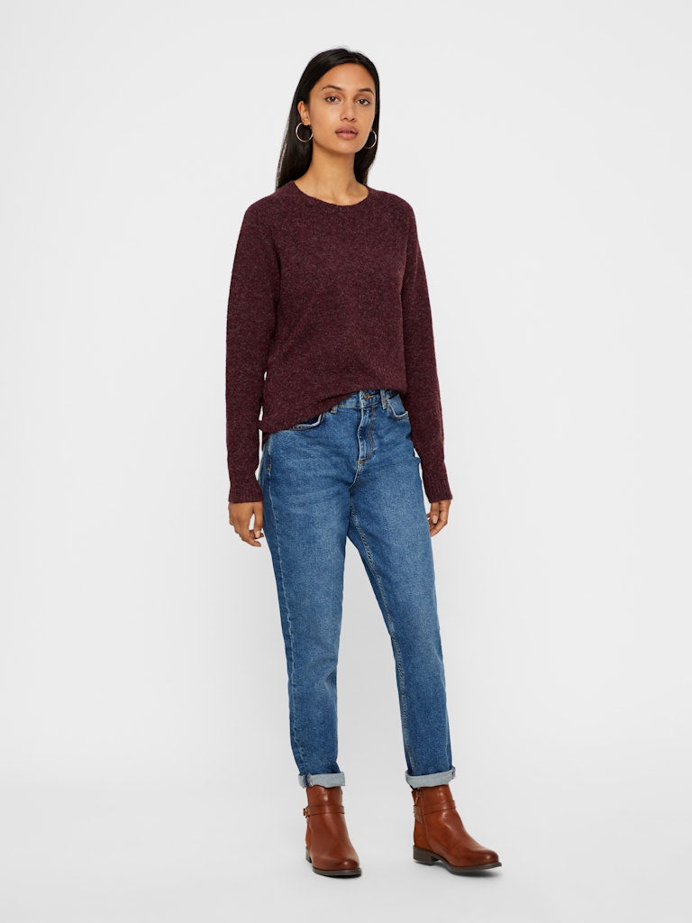 Vmdoffy Ls O-neck Blouse Ga Noos - Bordeaux