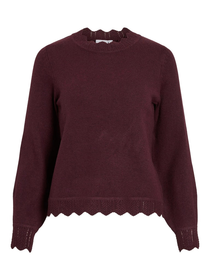 Vinikolina O-neck L/s Knit Top - Noos - Bordeaux