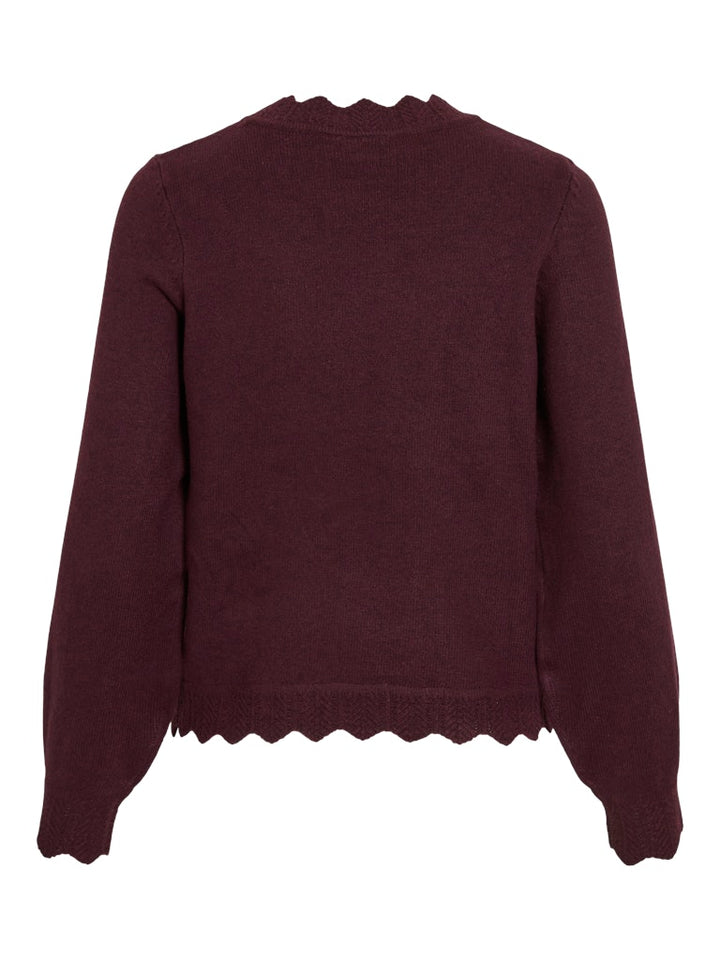 Vinikolina O-neck L/s Knit Top - Noos - Bordeaux