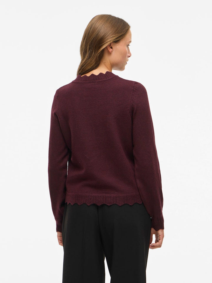 Vinikolina O-neck L/s Knit Top - Noos - Bordeaux