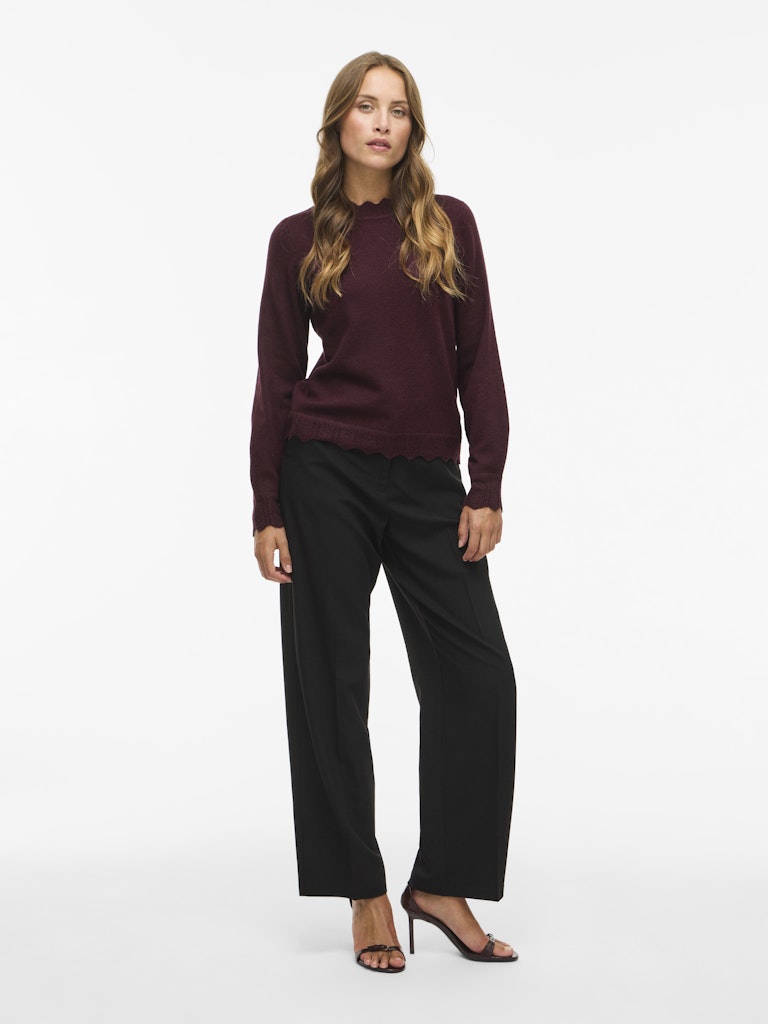 Vinikolina O-neck L/s Knit Top - Noos - Bordeaux