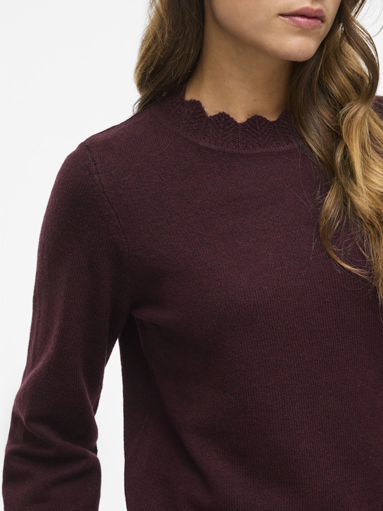 Vinikolina O-neck L/s Knit Top - Noos - Bordeaux