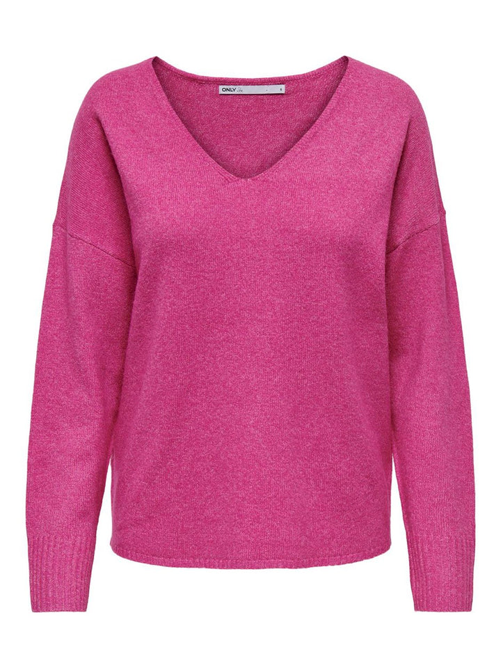 Onlrica Life L/s V-neck Pullo Knt N - Magenta