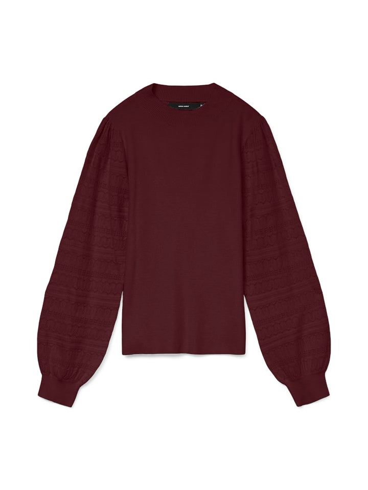 Vmnewlimone Ls Highneck Pullover Boo - Fuchsia